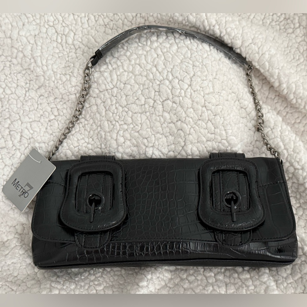 NWT Vintage Metro 7 Elegant Croc-Embossed Women's Hand Bag
